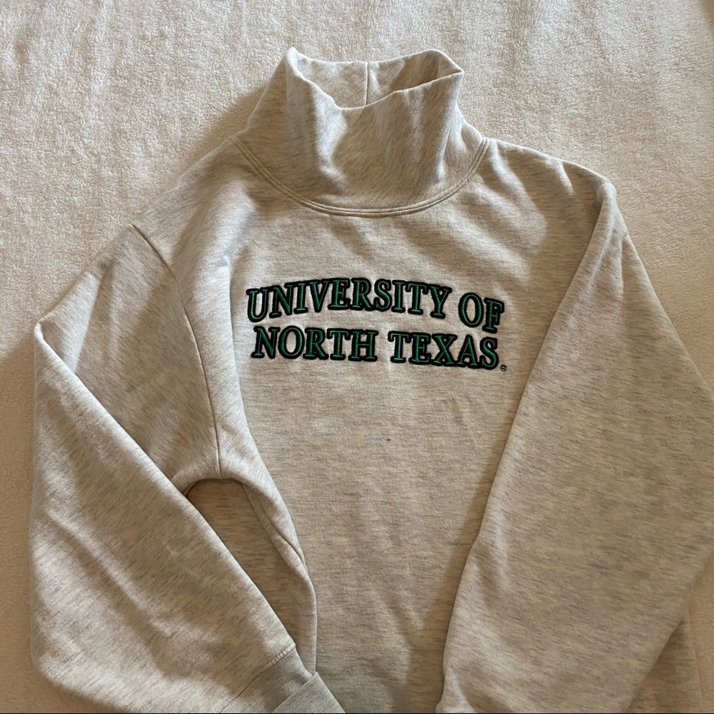 University of North Texas mock neck pullover